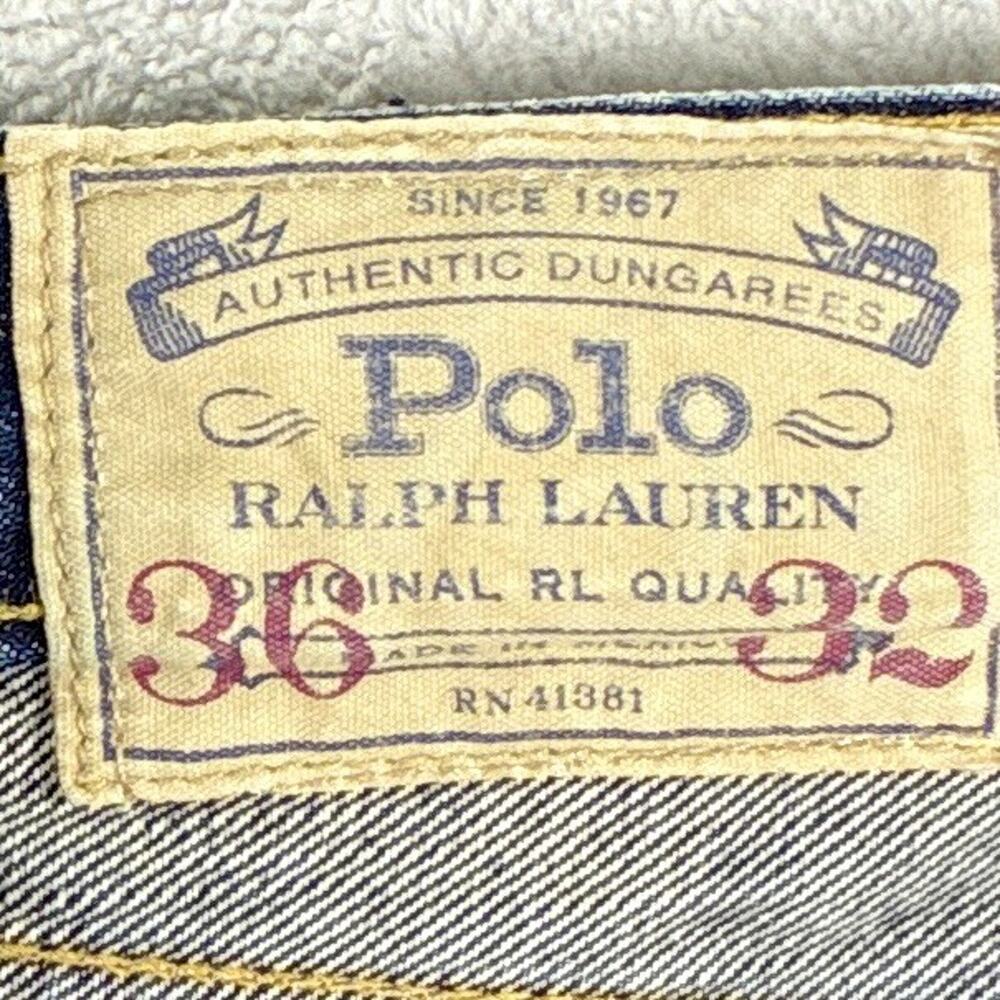 Polo Ralph Lauren Jeans Mens 36x32 Varick Faded Whiskered Preppy Western Y2K - Picture 13 of 14
